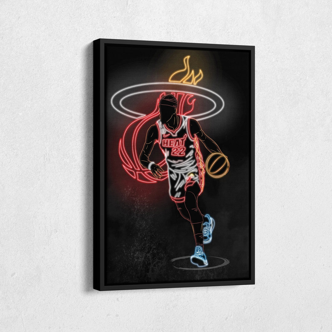 Jimmy Butler Neon Canvas Art | Heat Wall Decor - CanvasNeon