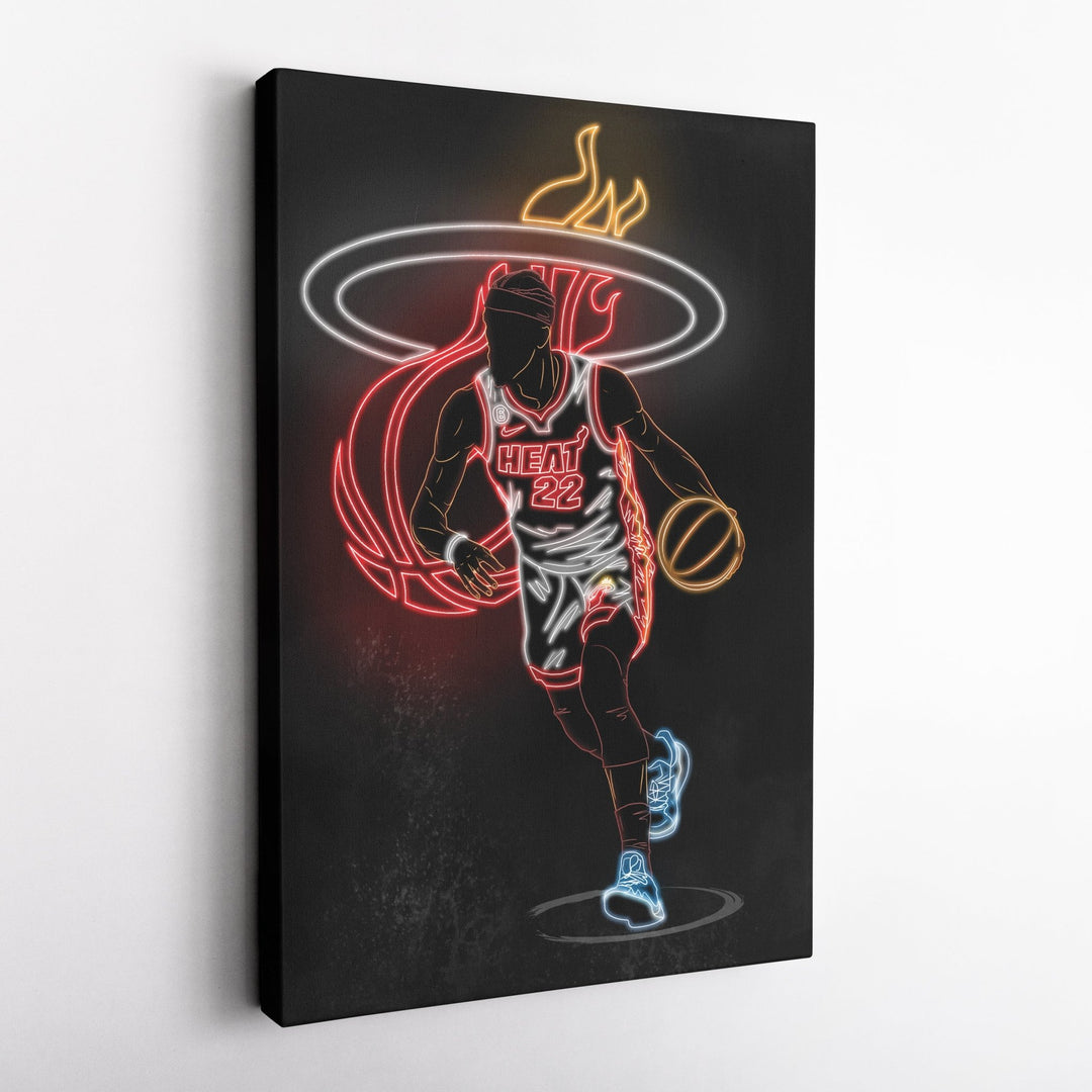 Jimmy Butler Neon Canvas Art | Heat Wall Decor - CanvasNeon