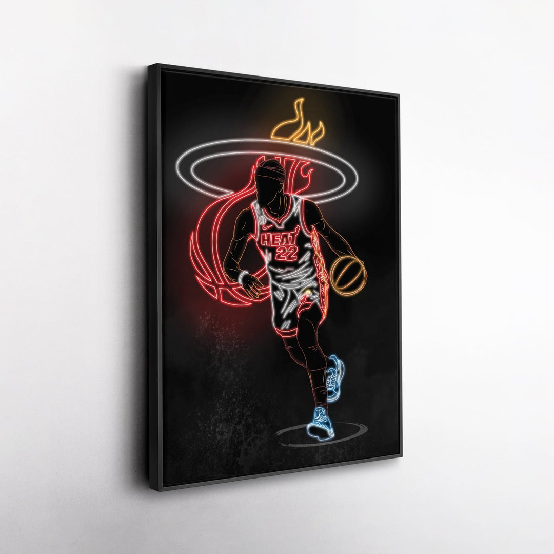 Jimmy Butler Neon Canvas Art | Heat Wall Decor - CanvasNeon