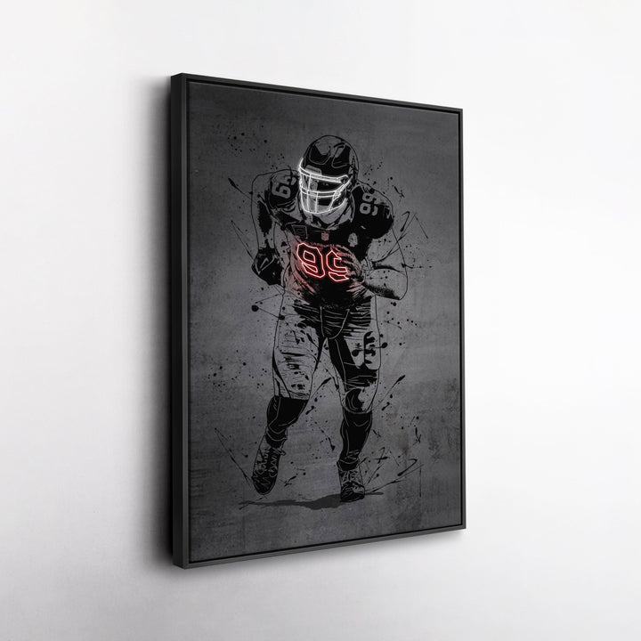 J.J. Watt Neon Canvas Art | Modern Wall Decor for Cardinals Fans - CanvasNeon
