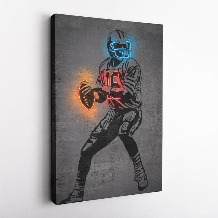 Joe Montana Neon Canvas Art | Modern Wall Decor for 49ers Fans - CanvasNeon