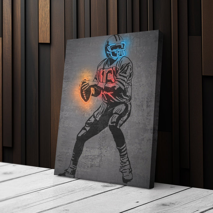 Joe Montana Neon Canvas Art | Modern Wall Decor for 49ers Fans - CanvasNeon