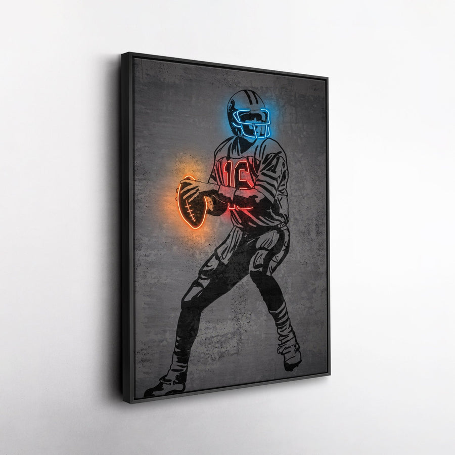 Joe Montana Neon Canvas Art | Modern Wall Decor for 49ers Fans - CanvasNeon