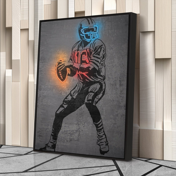Joe Montana Neon Canvas Art | Modern Wall Decor for 49ers Fans - CanvasNeon