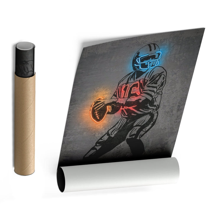 Joe Montana Neon Canvas Art | Modern Wall Decor for 49ers Fans - CanvasNeon
