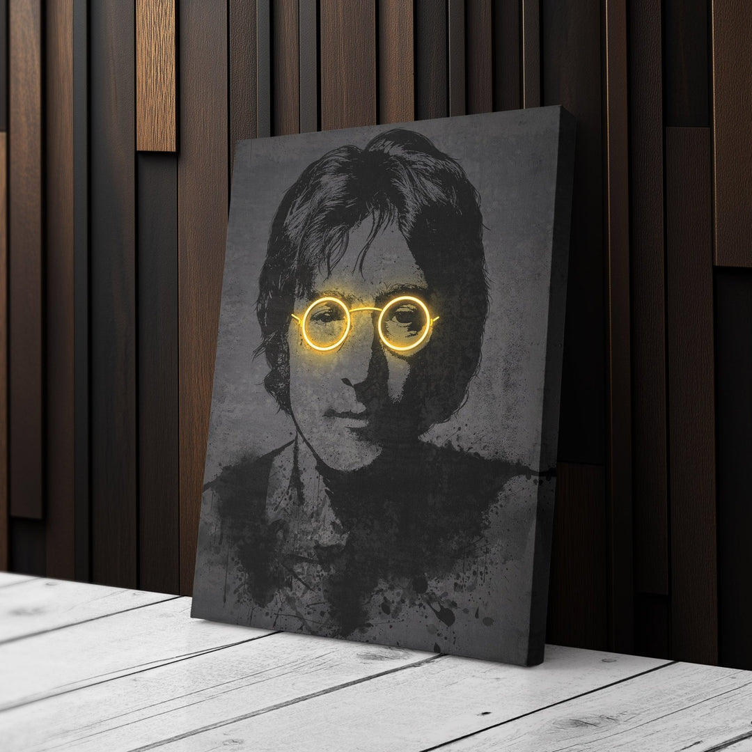 John Lennon Neon Canvas Art | Music Wall Decor - CanvasNeon