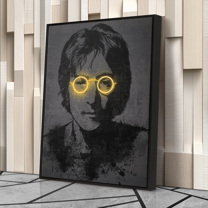 John Lennon Neon Canvas Art | Music Wall Decor - CanvasNeon
