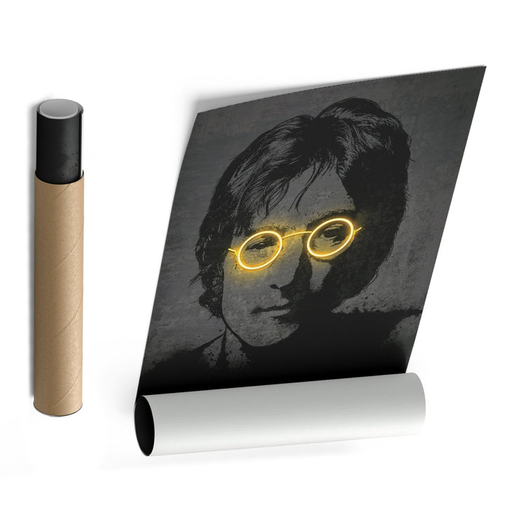 John Lennon Neon Canvas Art | Music Wall Decor - CanvasNeon