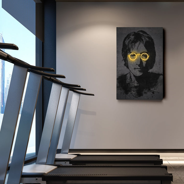 John Lennon Neon Canvas Art | Music Wall Decor - CanvasNeon