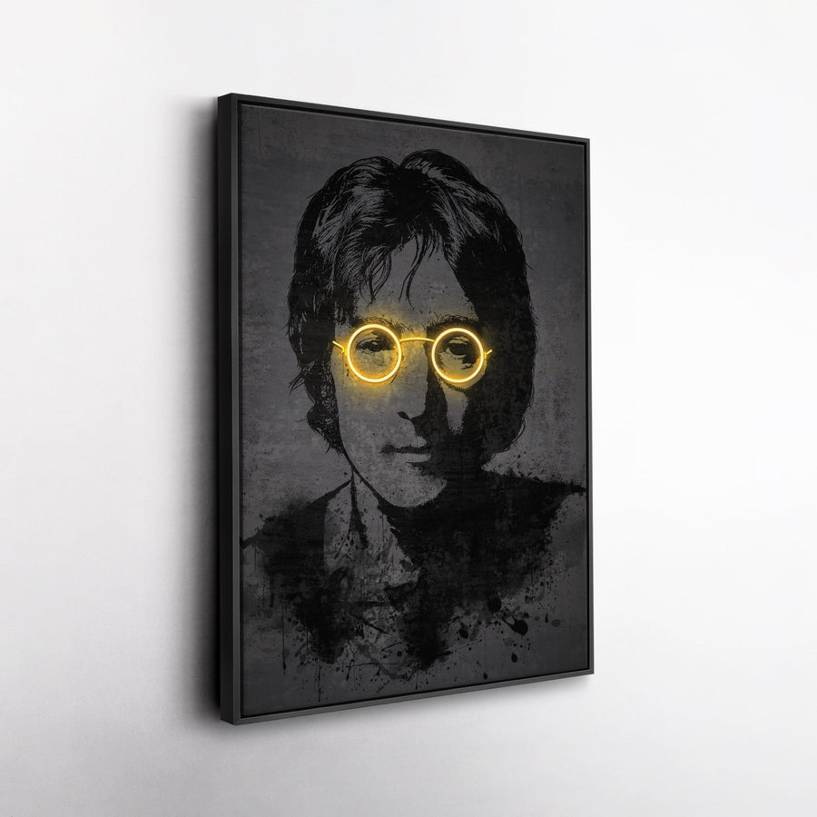 John Lennon Neon Canvas Art | Music Wall Decor - CanvasNeon