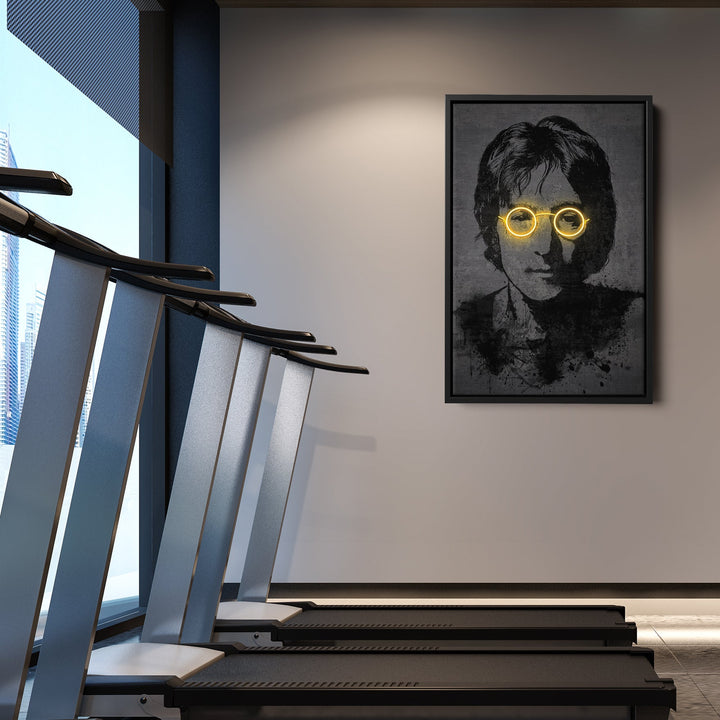 John Lennon Neon Canvas Art | Music Wall Decor - CanvasNeon