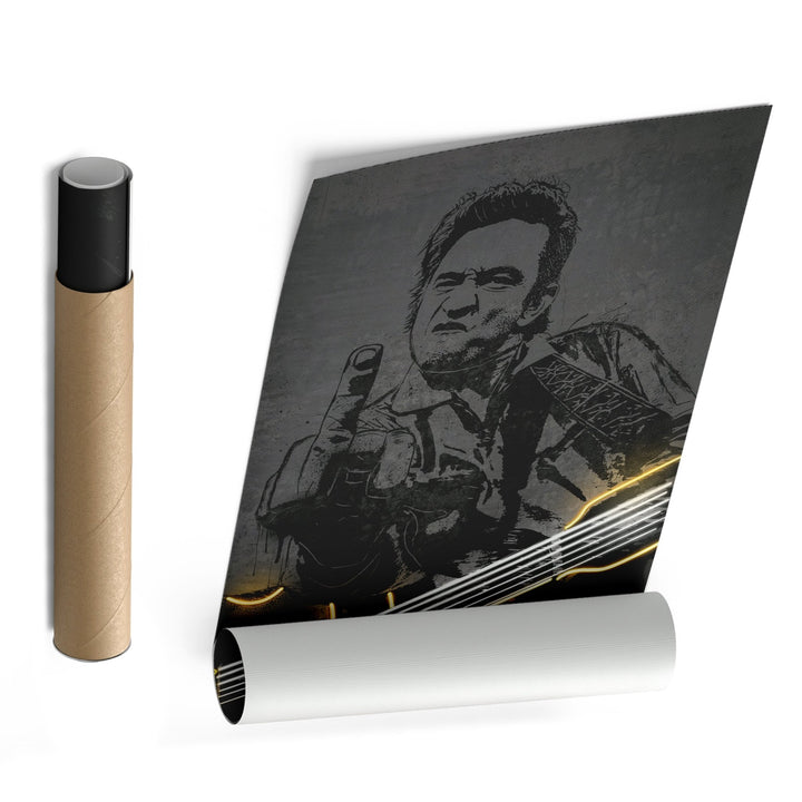 Johnny Cash Neon Canvas Art | Music Wall Decor - CanvasNeon