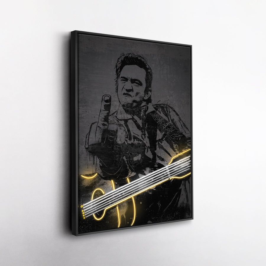 Johnny Cash Neon Canvas Art | Music Wall Decor - CanvasNeon