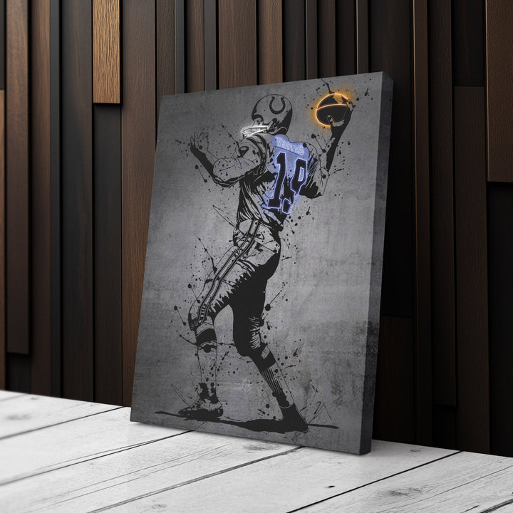 Johnny Unitas Neon Canvas Art | Modern Wall Decor for Colts Fans - CanvasNeon