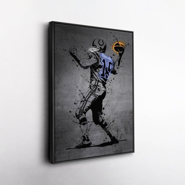 Johnny Unitas Neon Canvas Art | Modern Wall Decor for Colts Fans - CanvasNeon