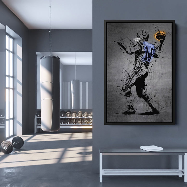 Johnny Unitas Neon Canvas Art | Modern Wall Decor for Colts Fans - CanvasNeon