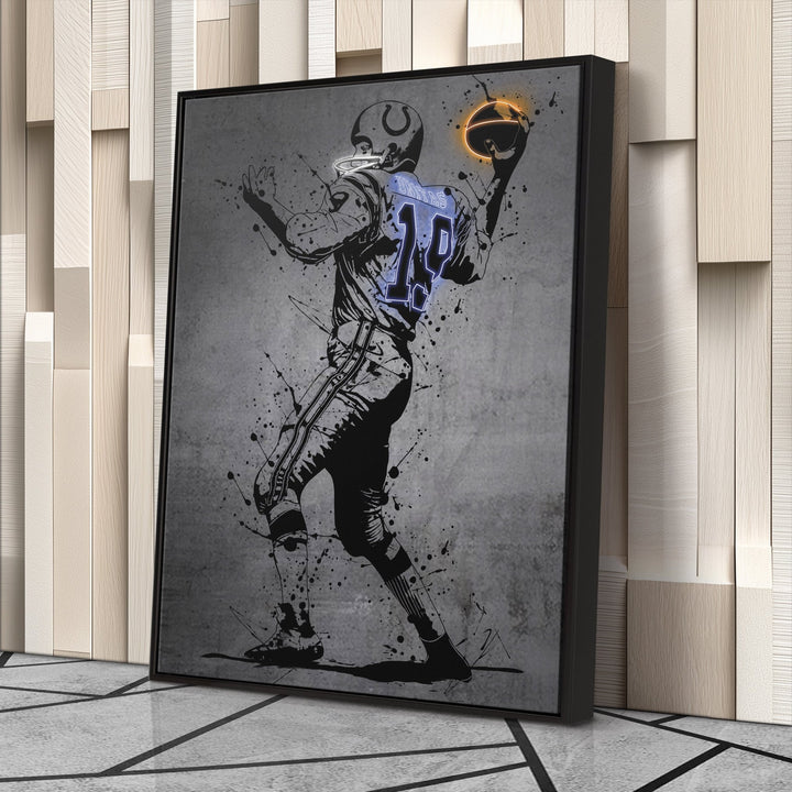 Johnny Unitas Neon Canvas Art | Modern Wall Decor for Colts Fans - CanvasNeon
