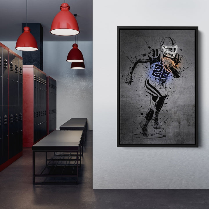 Jonathan Taylor Neon Canvas Art | Modern Wall Decor for Colts Fans - CanvasNeon
