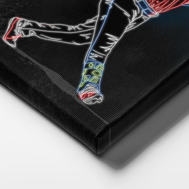 José Ramírez Neon Canvas Art | Guardians Wall Decor - CanvasNeon