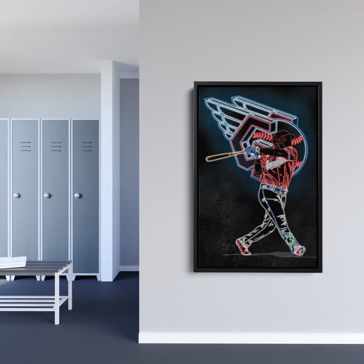 José Ramírez Neon Canvas Art | Guardians Wall Decor - CanvasNeon