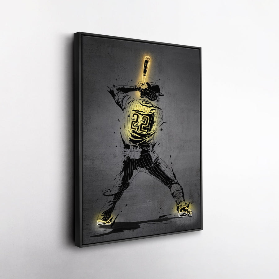 José Ramírez Neon Canvas Art | Modern Wall Decor for Guardians Fans - CanvasNeon