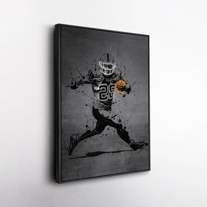 Josh Jacobs Neon Canvas Art | Modern Wall Decor for Raiders Fans - CanvasNeon