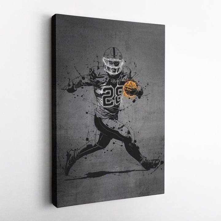 Josh Jacobs Neon Canvas Art | Modern Wall Decor for Raiders Fans - CanvasNeon
