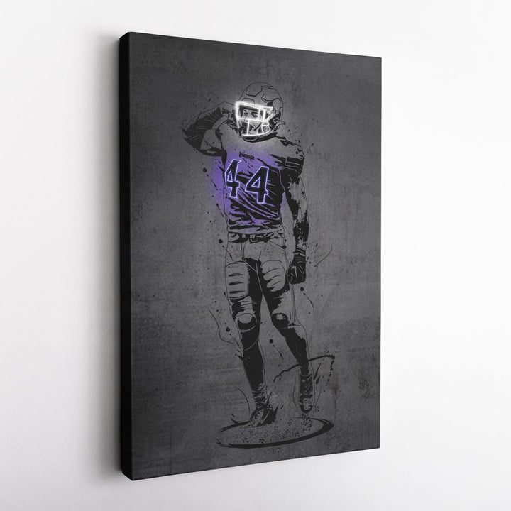 Josh Metellus Neon Canvas Art | Modern Wall Decor for Vikings Fans - CanvasNeon