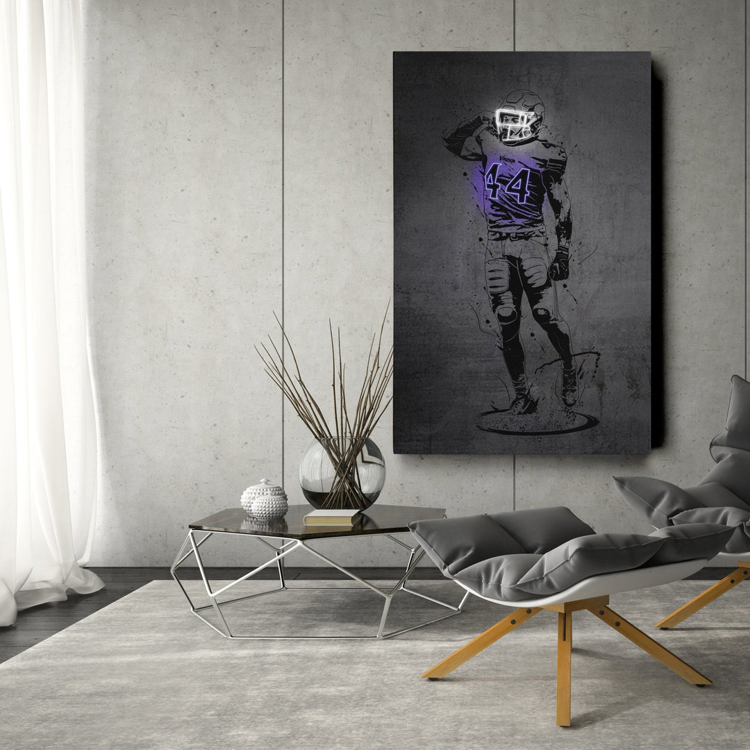 Josh Metellus Neon Canvas Art | Modern Wall Decor for Vikings Fans - CanvasNeon