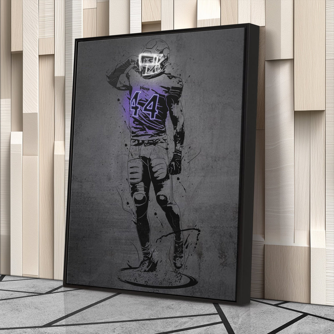 Josh Metellus Neon Canvas Art | Modern Wall Decor for Vikings Fans - CanvasNeon