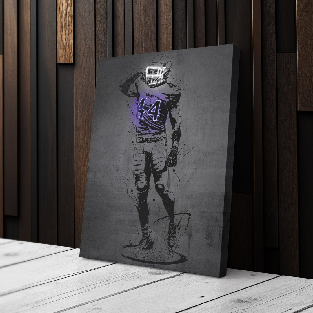 Josh Metellus Neon Canvas Art | Modern Wall Decor for Vikings Fans - CanvasNeon
