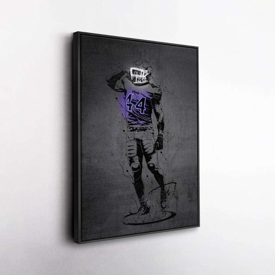 Josh Metellus Neon Canvas Art | Modern Wall Decor for Vikings Fans - CanvasNeon