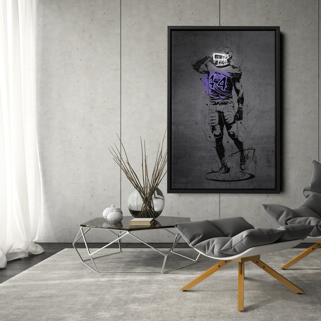 Josh Metellus Neon Canvas Art | Modern Wall Decor for Vikings Fans - CanvasNeon