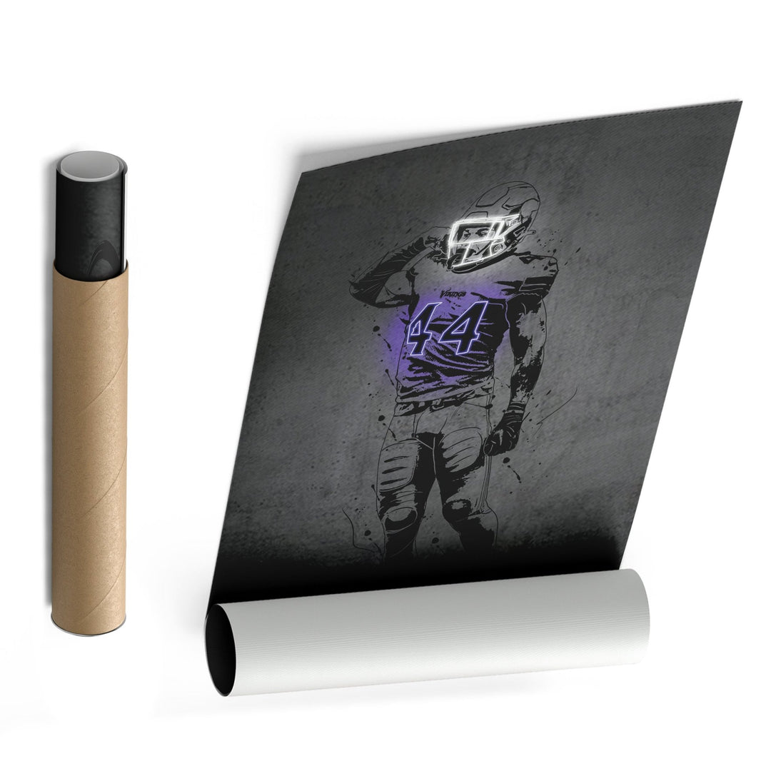 Josh Metellus Neon Canvas Art | Modern Wall Decor for Vikings Fans - CanvasNeon