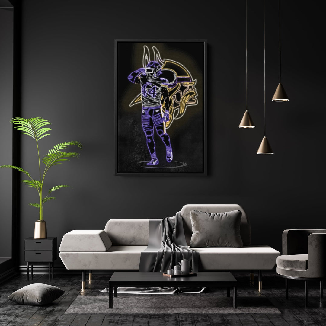 Josh Metellus Neon Canvas Art | Vikings Wall Decor - CanvasNeon