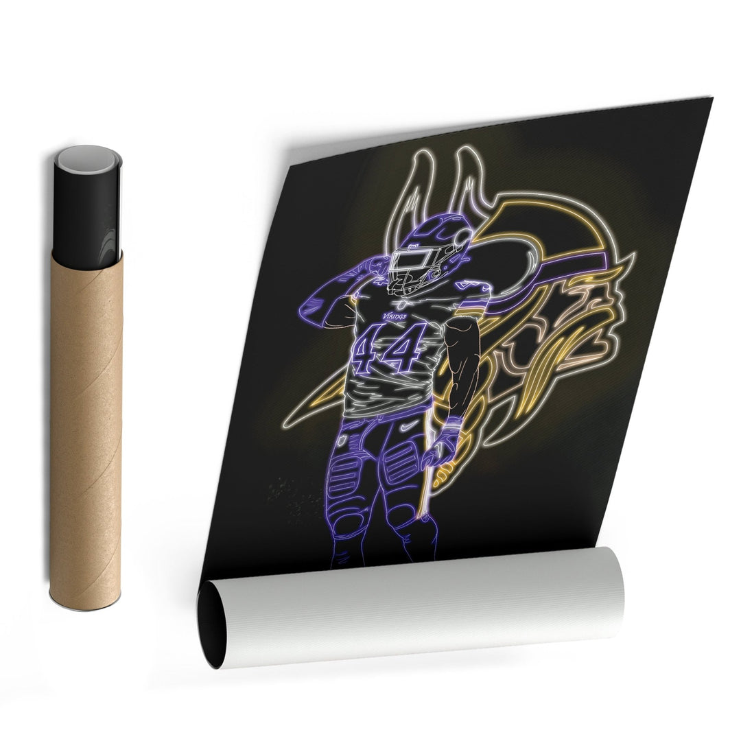 Josh Metellus Neon Canvas Art | Vikings Wall Decor - CanvasNeon