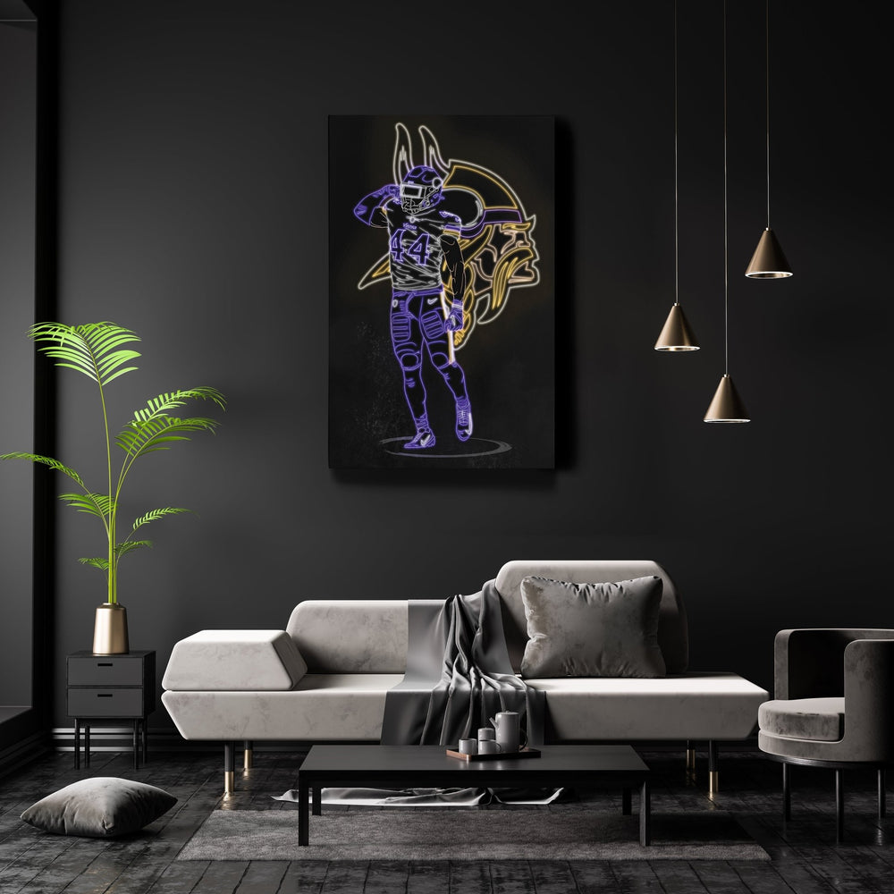 Josh Metellus Neon Canvas Art | Vikings Wall Decor - CanvasNeon