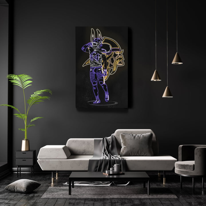 Josh Metellus Neon Canvas Art | Vikings Wall Decor - CanvasNeon