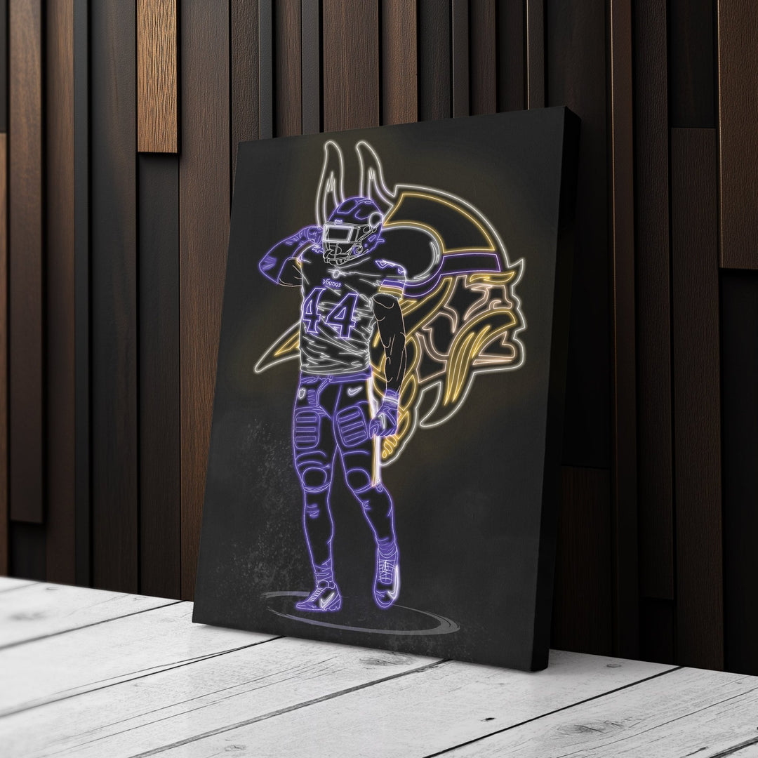 Josh Metellus Neon Canvas Art | Vikings Wall Decor - CanvasNeon