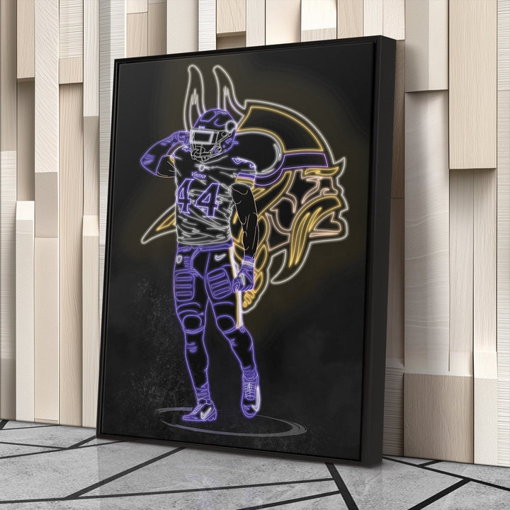 Josh Metellus Neon Canvas Art | Vikings Wall Decor - CanvasNeon