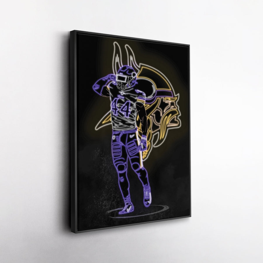 Josh Metellus Neon Canvas Art | Vikings Wall Decor - CanvasNeon