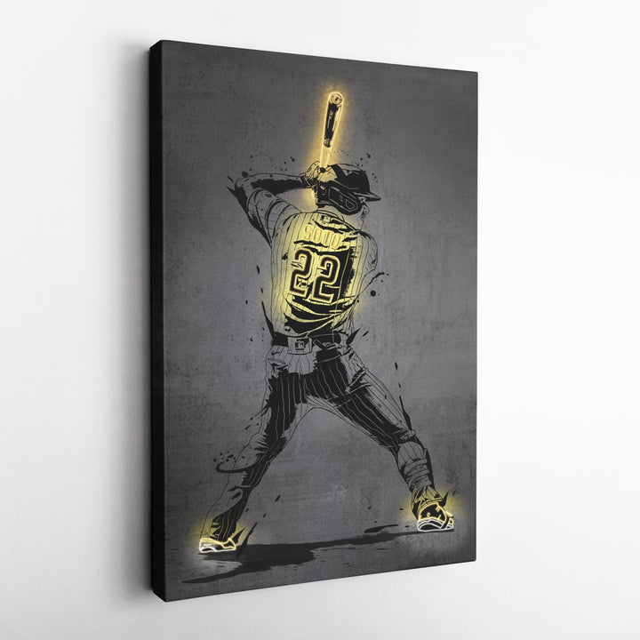 Juan Soto Neon Canvas Art | Modern Wall Decor for Padres Fans - CanvasNeon