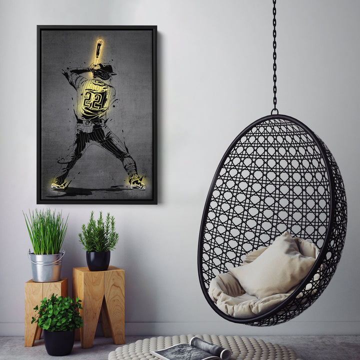 Juan Soto Neon Canvas Art | Modern Wall Decor for Padres Fans - CanvasNeon