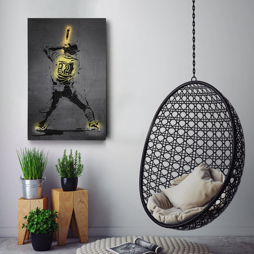 Juan Soto Neon Canvas Art | Modern Wall Decor for Padres Fans - CanvasNeon