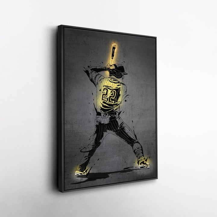 Juan Soto Neon Canvas Art | Modern Wall Decor for Padres Fans - CanvasNeon