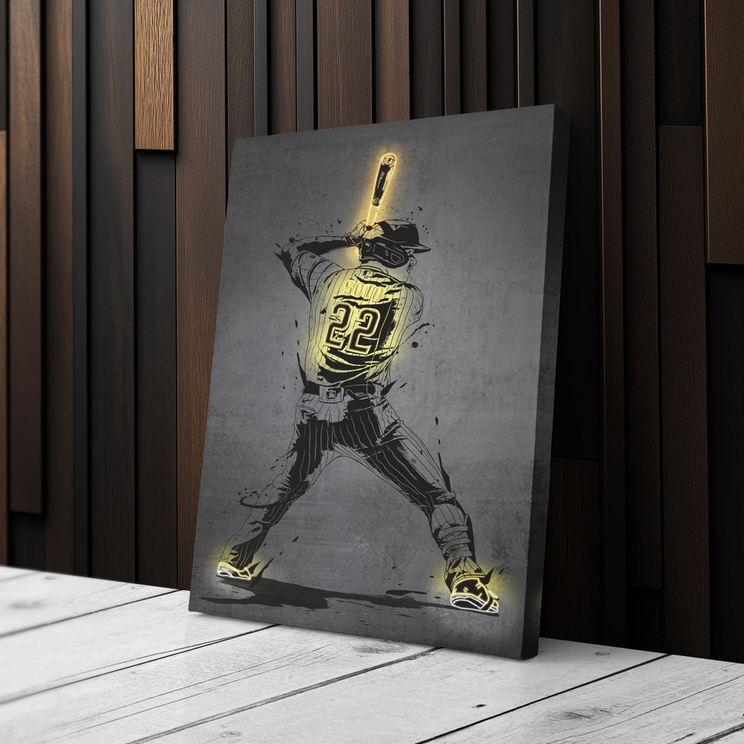 Juan Soto Neon Canvas Art | Modern Wall Decor for Padres Fans - CanvasNeon