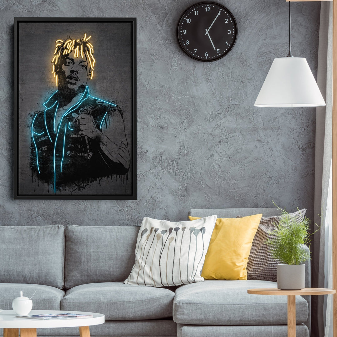Juice Wrld Neon Canvas Art | Music Wall Decor - CanvasNeon