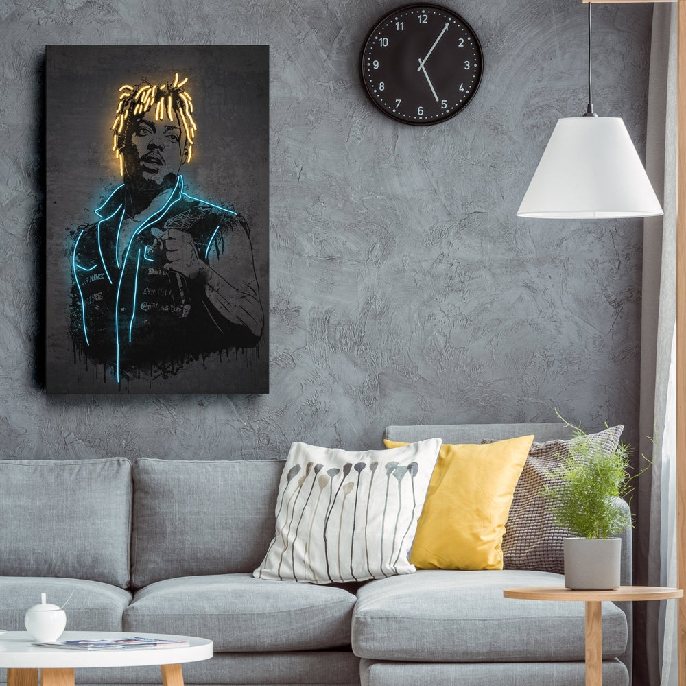 Juice Wrld Neon Canvas Art | Music Wall Decor - CanvasNeon