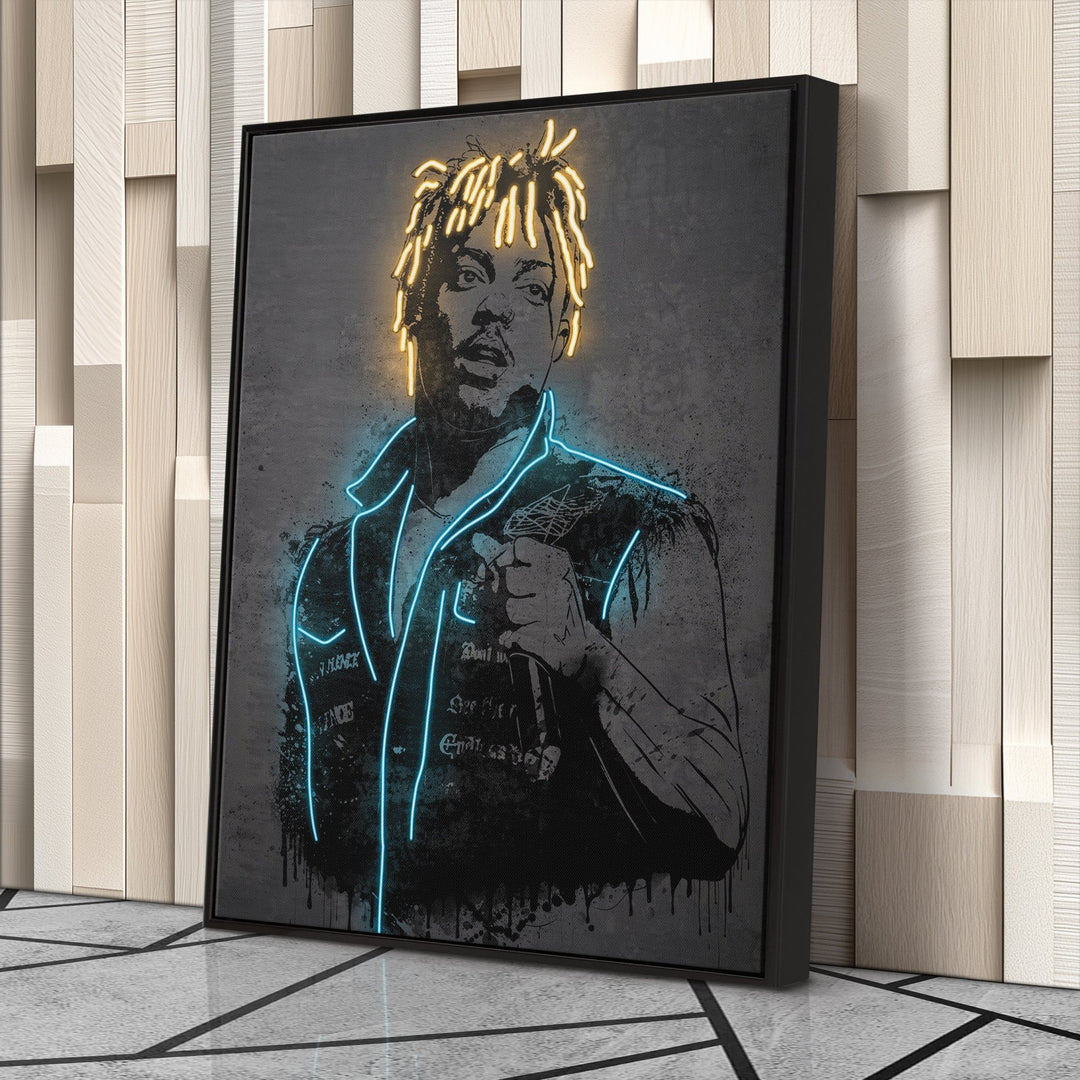 Juice Wrld Neon Canvas Art | Music Wall Decor - CanvasNeon