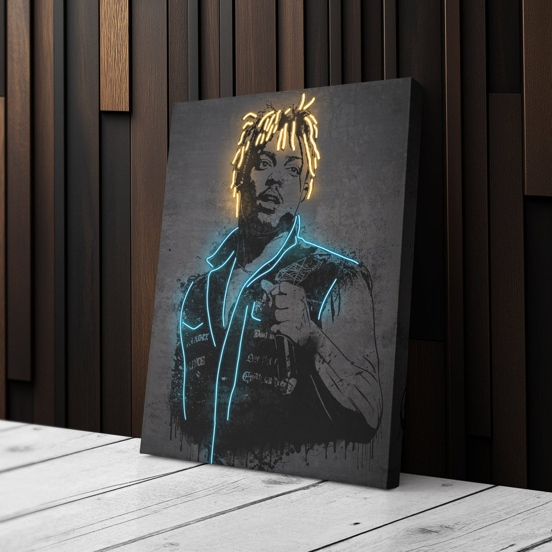Juice Wrld Neon Canvas Art | Music Wall Decor - CanvasNeon